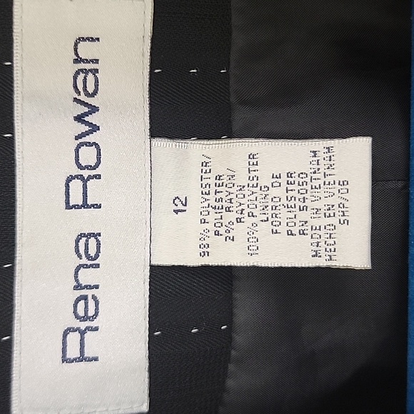 Rena Rowan Black w/ White Vertical Dot Stripes Short Blazer Jacket 12 - Picture 4 of 16